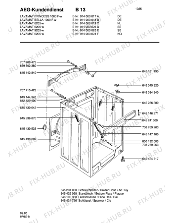 Взрыв-схема стиральной машины Aeg LAVPRINC 1000F-W - Схема узла Housing 001